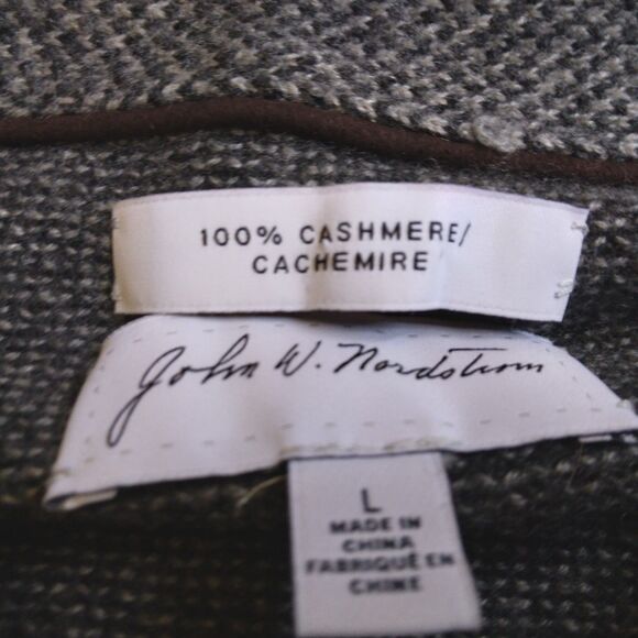 John W. Nordstrom Cashmere Sweater Elbow Patches Preppy Grandpacore Men's Size L - Picture 3 of 7